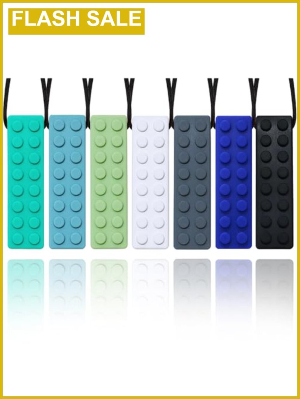 Sensory Chew Necklaces 7 Pack Silicone Teething Chewy Toys for Kids Autism ADHD